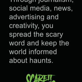 Merit badge for social media in haunted houses