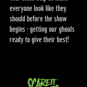 Merit badge for makeup crew in a haunted house