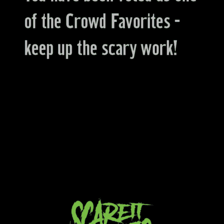 Voted Crowd Favorite badge for haunted attraction awards and team-building events.