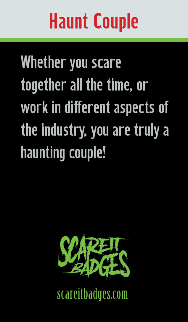 Merit badge for haunted house couples and partners
