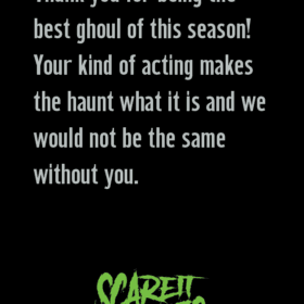 Merit badge for best scare actor of the year
