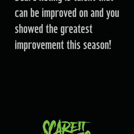 Merit badge award for most improved haunted house actor