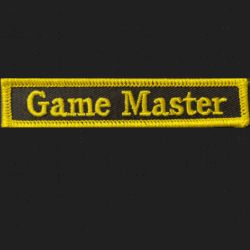 Game Master embroidered badge for haunted attraction team-building and awards.