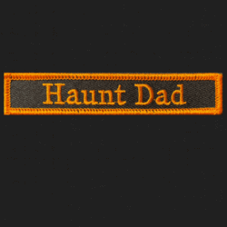Haunt Dad Name Badge in PUmpkin Orange