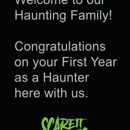 Merit badge for the first year working at a haunted house attraction