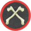 ScarIt Badges haunted attraction award patch with crossed bones design, embroidered badge.