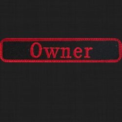 Owner Badge in Blood Red color