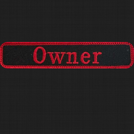 Owner Badge in Blood Red color