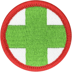 First Aid merit badge award for haunted houses