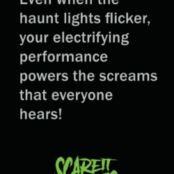 Merit badge for most electrifying scare actor
