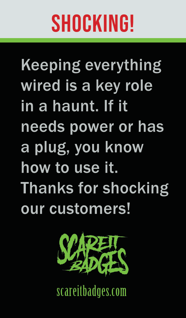 Electrical badge or patch for Haunters