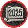 Haunted attraction badge with "2025" embroidered, perfect for team-building events.