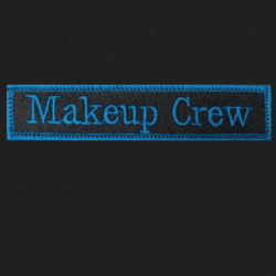 Makeup Crew embroidered badge for haunted attraction team members.