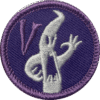 Haunted attraction badge with ghost design, perfect for team-building events.