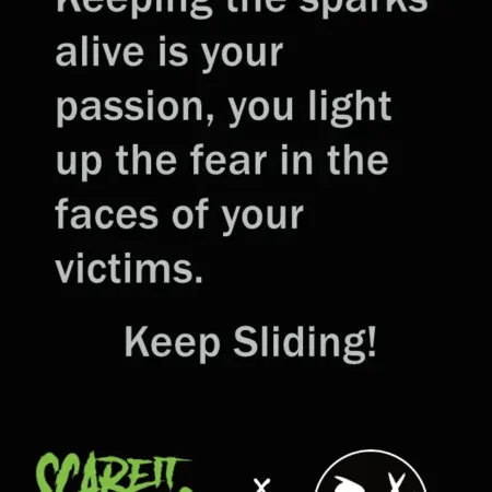 Keeping the sparks alive badge for haunted attractions, team-building, and awards.