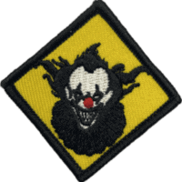 Clown badge awarded to scare actors and haunt actors in a haunted house.
