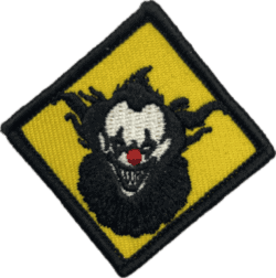 Clown badge awarded to scare actors and haunt actors in a haunted house.