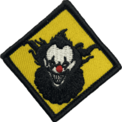 Clown badge awarded to scare actors and haunt actors in a haunted house.