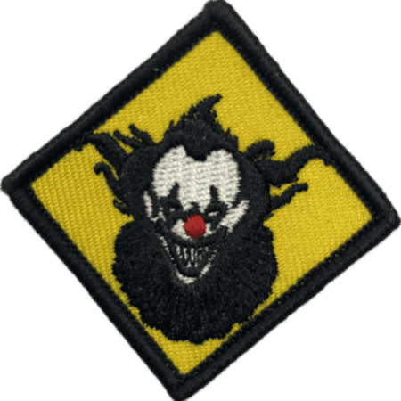Clown badge awarded to scare actors and haunt actors in a haunted house.