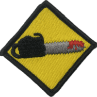 Chainsaw badge awarded to that chainsaw wielding scare actor.