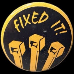 fixed it! button with zip ties