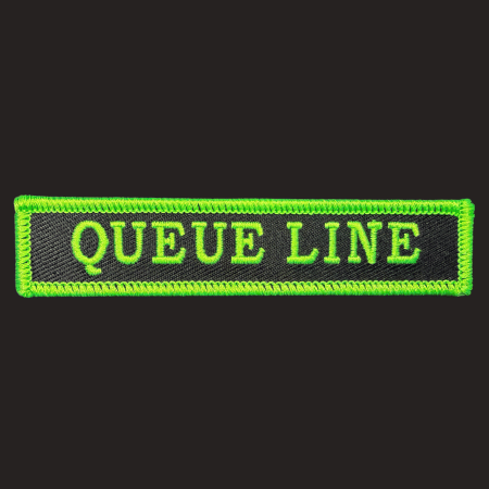 Queue line scare actor name badge